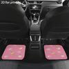 4pcs Car Floor Mats, Pink Background With Peach Bubble And Heart Pattern, Material, Universal Car Mats, Easy To Clean, Car Decor