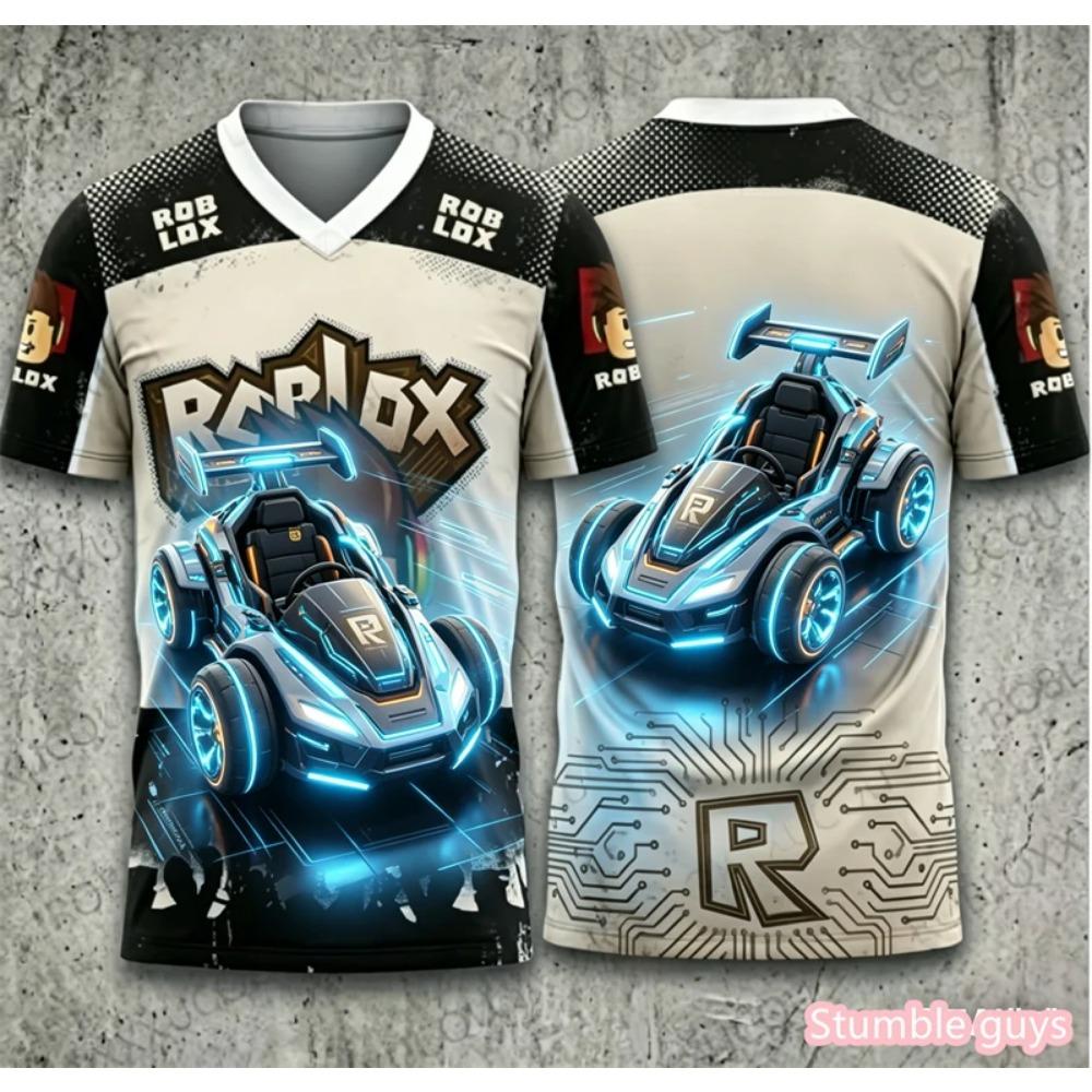 Cute Roblox Game Tee Tops For Boys Summer Casual Kids Girls Short Sleeve T-Shirt Anime Fashion Print Breathable Kids Wear 110