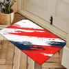 1pc Red, White & Black Abstract Art Area Mat - Non-Slip, Washable Polyester Floor Mat with Vibrant Geometric Design for Entryway