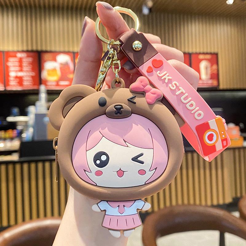 

Силиконовый кошелек для монет и брелок для наушников в виде медведя для девочек Single OPP Bag Packaging