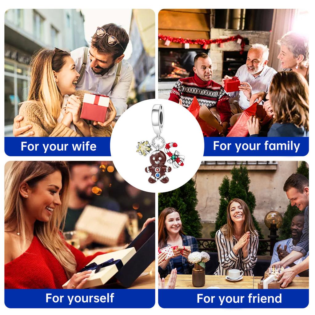 Copper Merry Christmas Festival Pendant Charms Beads Fit Bracelets Diy Gifts Jewelry Accessory