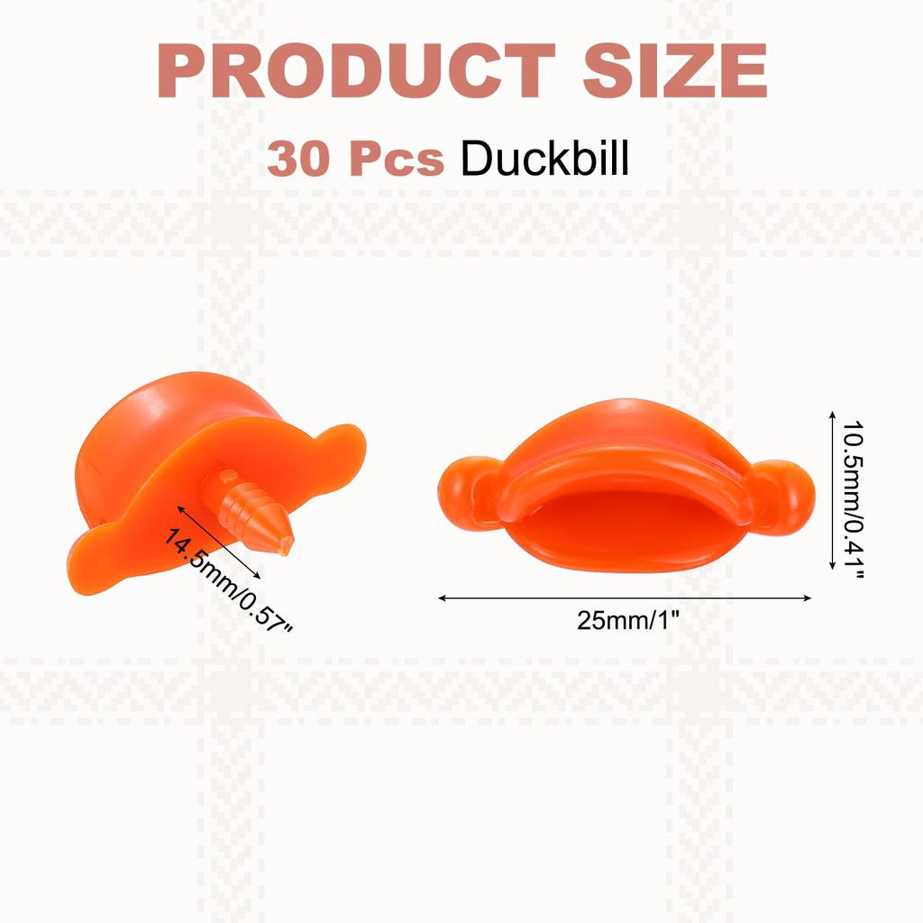 uxcell Plastic Duck Beaks 30-Pack, Safe Duck Mouth Parts for DIY Crafts (with Washers)