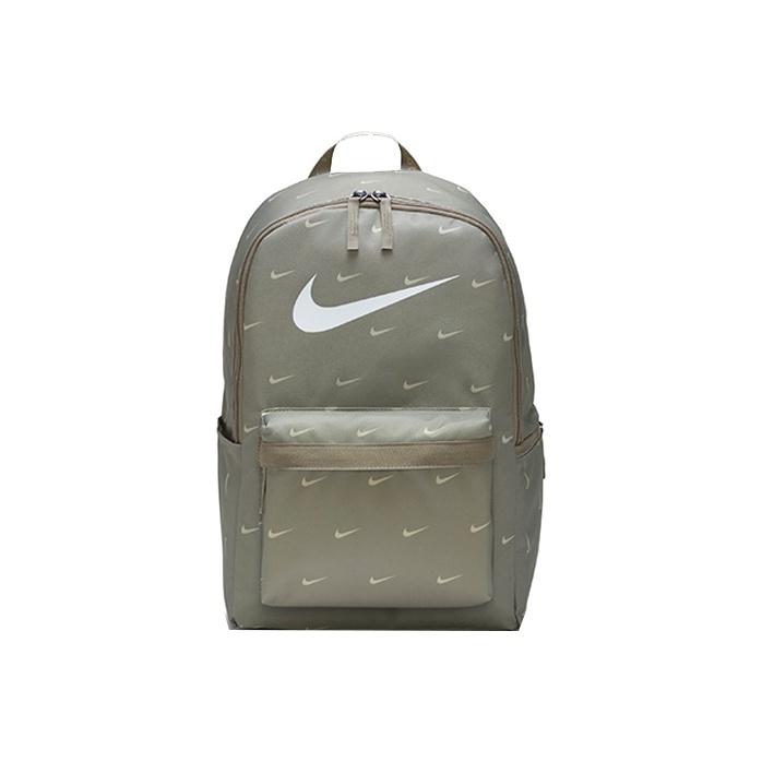 Nike Heritage Backpack Swoosh Print Large Capacity Fabric Bag Unisex Backpacks Light-Army-Green DC7344-320 Light Army Green