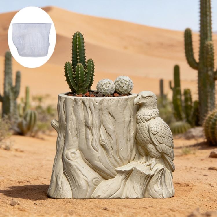 Planter Silicone Mold Flower Pot Concrete Mold Bird Tree Statue Cement Gypsum Mold Flower Vases Epoxy Casting Mold