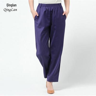 Damenhose mit hohem Bund aus Maulbeerseide: Leicht, Elastisch, Lässiges Neun-Punkte-Design für Mittelalte & Ältere