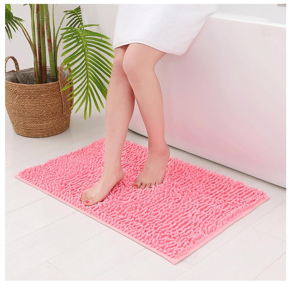 Floor Mat, Chenier Long Hair Floor Mat, Bedroom, Kitchen, Living Room, Carpet, Bathroom, Water Absorbing and Non Slip Floor Mat for Entering The Door