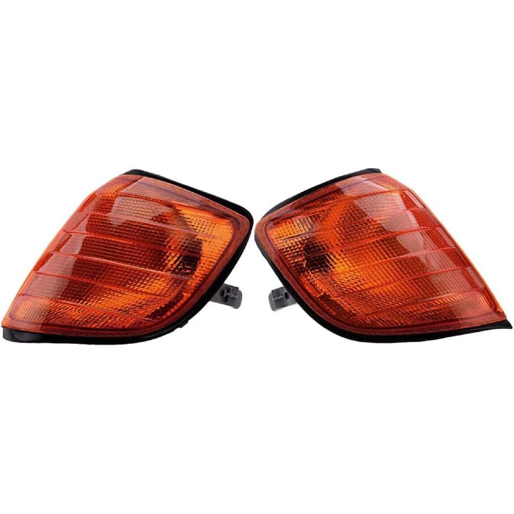 Front Corner Light Side Marker Light Cover Clear Lens, 1408260543 1408260643, 1992-1999 Compatible with Mercedes Benz S Class W140, Park Signal