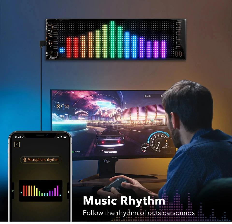 RGB Bluetooth Panel Lamp LED Matrix Pixel Lights Valentine Day Romantic Pattern Graffiti Scrolling Animation Night Light