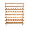 Rack de Vinhos Modular Empilhável para 72 Garrafas, 8 Níveis, Rack de Armazenamento de Vinhos de Chão Autoportante, Prateleira de Exibição de Vinhos Resistente, Prateleiras Sem Oscilação, Fácil