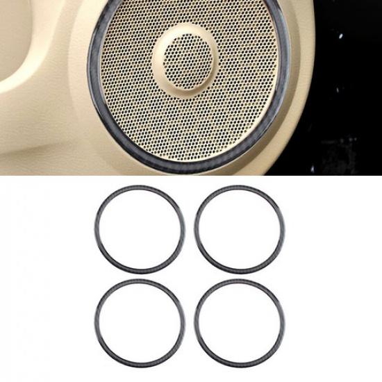 4Pcs Carbon Fiber Door Speaker Frame Cover Trim For Honda CR-V CRV 2007-2011