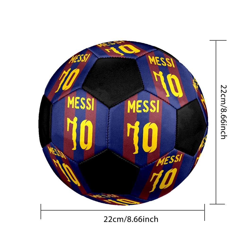 Messi 10 Soccer Ball Colorful All Ages Machine Stitched PVC Competition Ready Durable High-Bounce.SIZE5