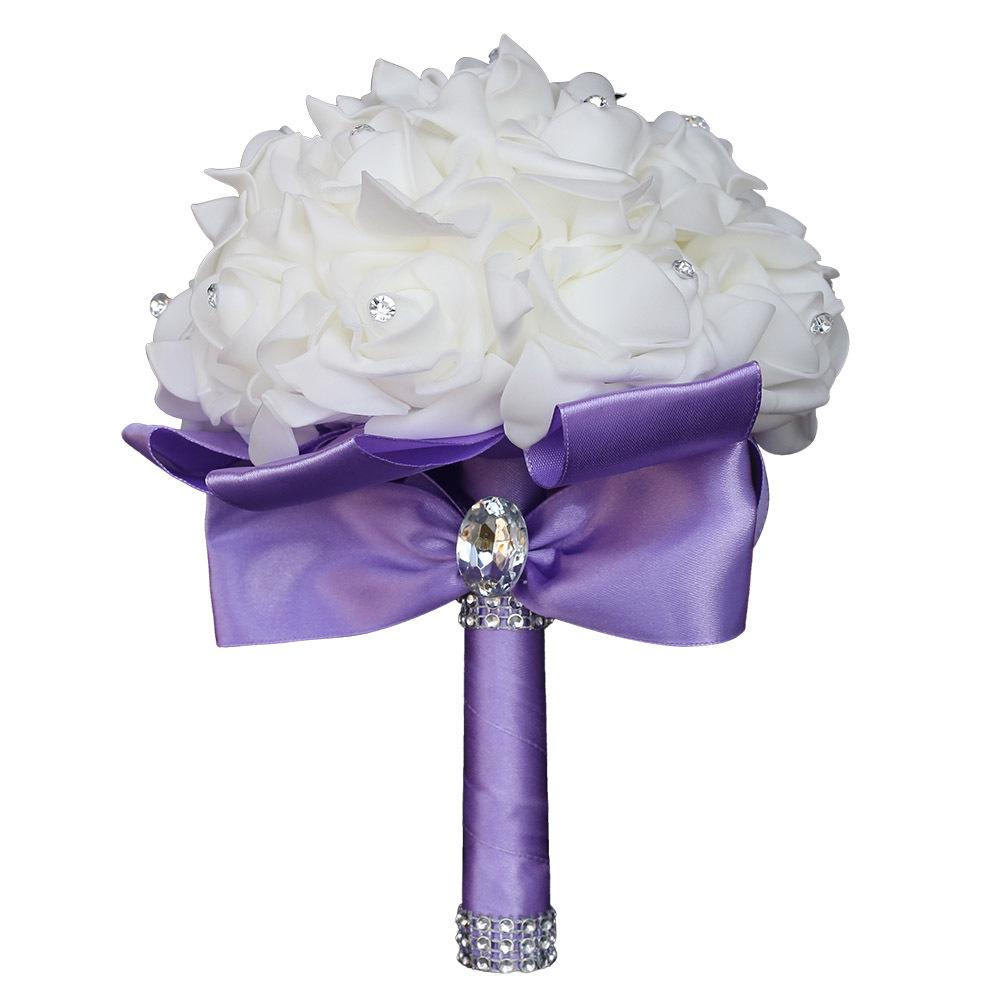 Большой европейско-корейский свадебный букет невесты - Имитация цветов из пенополиэтилена