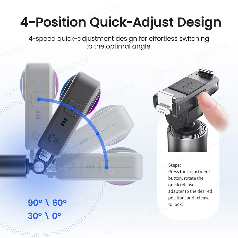 Magnetic Quick-Release Selfie Stick For DJI OSMO 360 1.2M Adjustable Tripod For DJI Osmo 360/Action 5 Pro/4/3 Camera Accessories