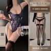 Sexy Lingerie Women's Pure Lace One-piece Hollow Chest Tights Uniform Free