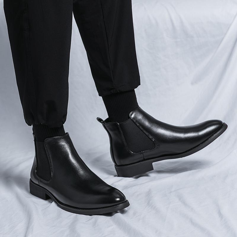 Men's casual British style ankle boots High tops Men's classic vintage leather Chelsea boots Men's fashion ankle boots