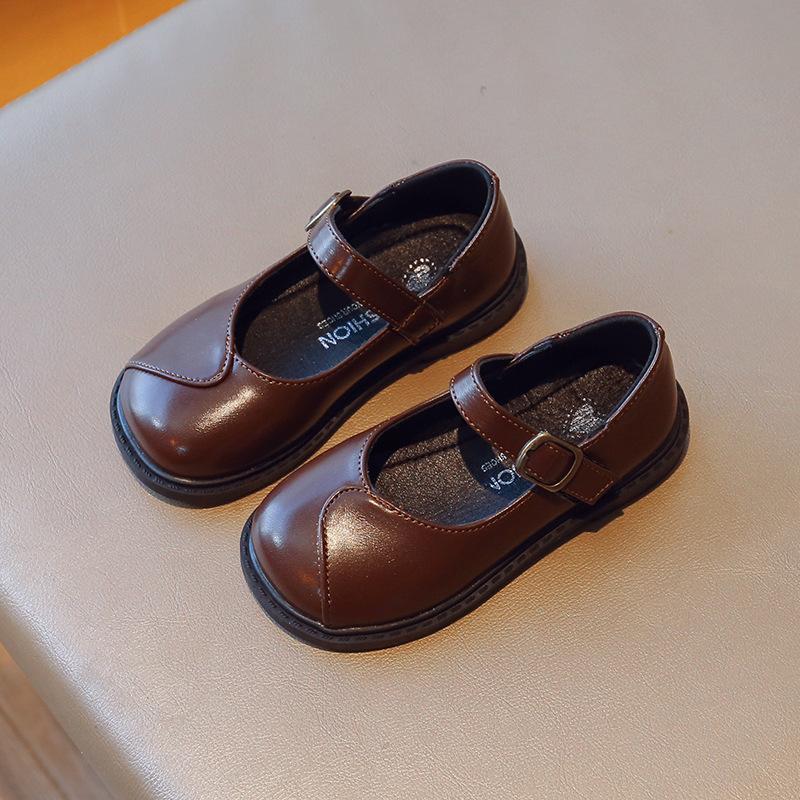 Dziewczęce skórzane buty 2024 wiosna jesień nowe buty dziecięce dziecięce miękka podeszwa buty księżniczki modne buty wiosenno-letnie