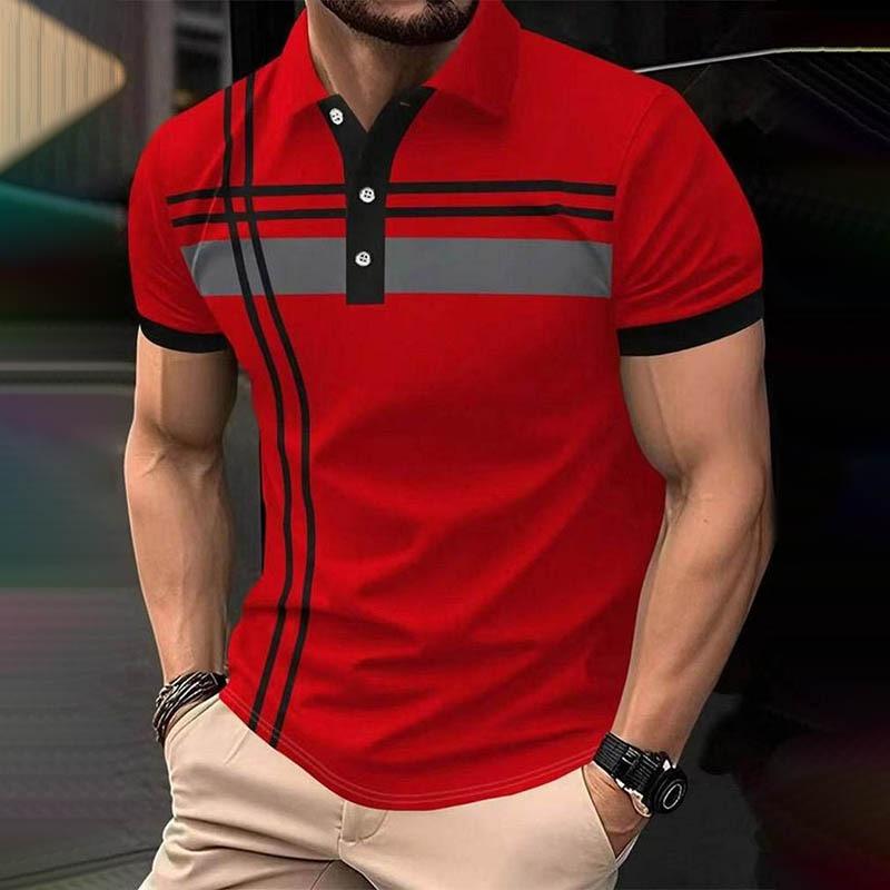 Summer men's short sleeved casual collar shirt top