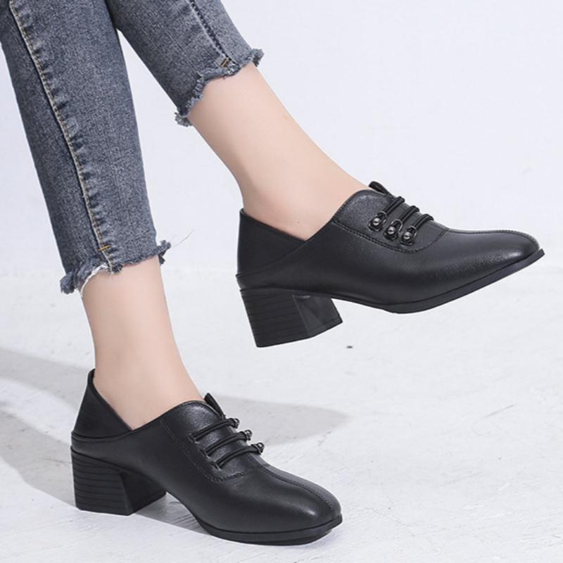 

Spring and Autumn New Comfortable Coarse Heel Mary Jane Women s Shoes Fashionable Lightweight Soft Soled Elegant Casual Shoes 35