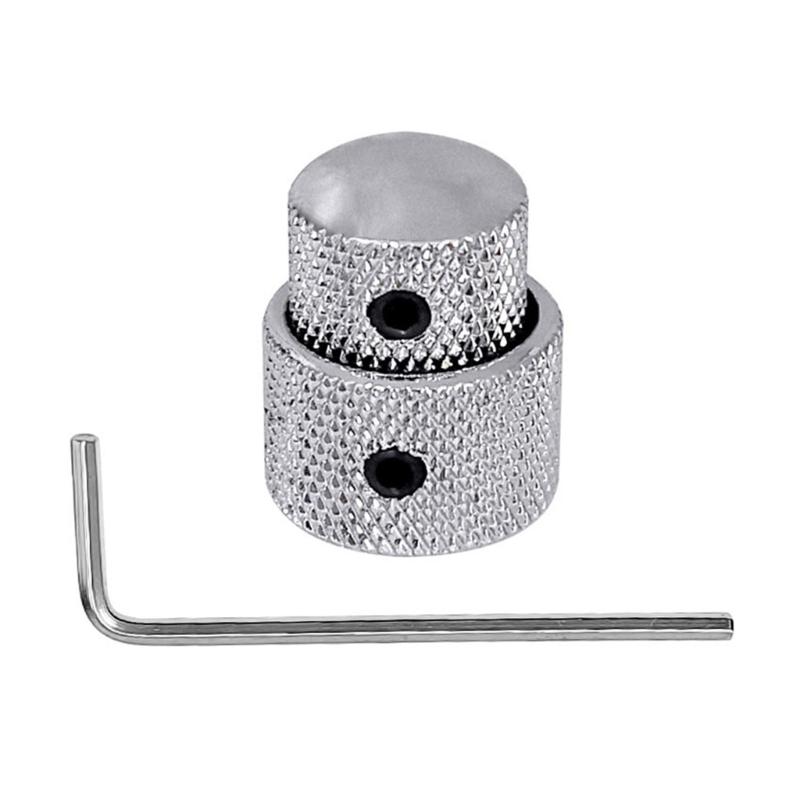 

2PCS Metal Guitar Control Knobs Metal Texture Suitable for Volumes and Tone Adjustment on Electric Guitars and Basses срібний