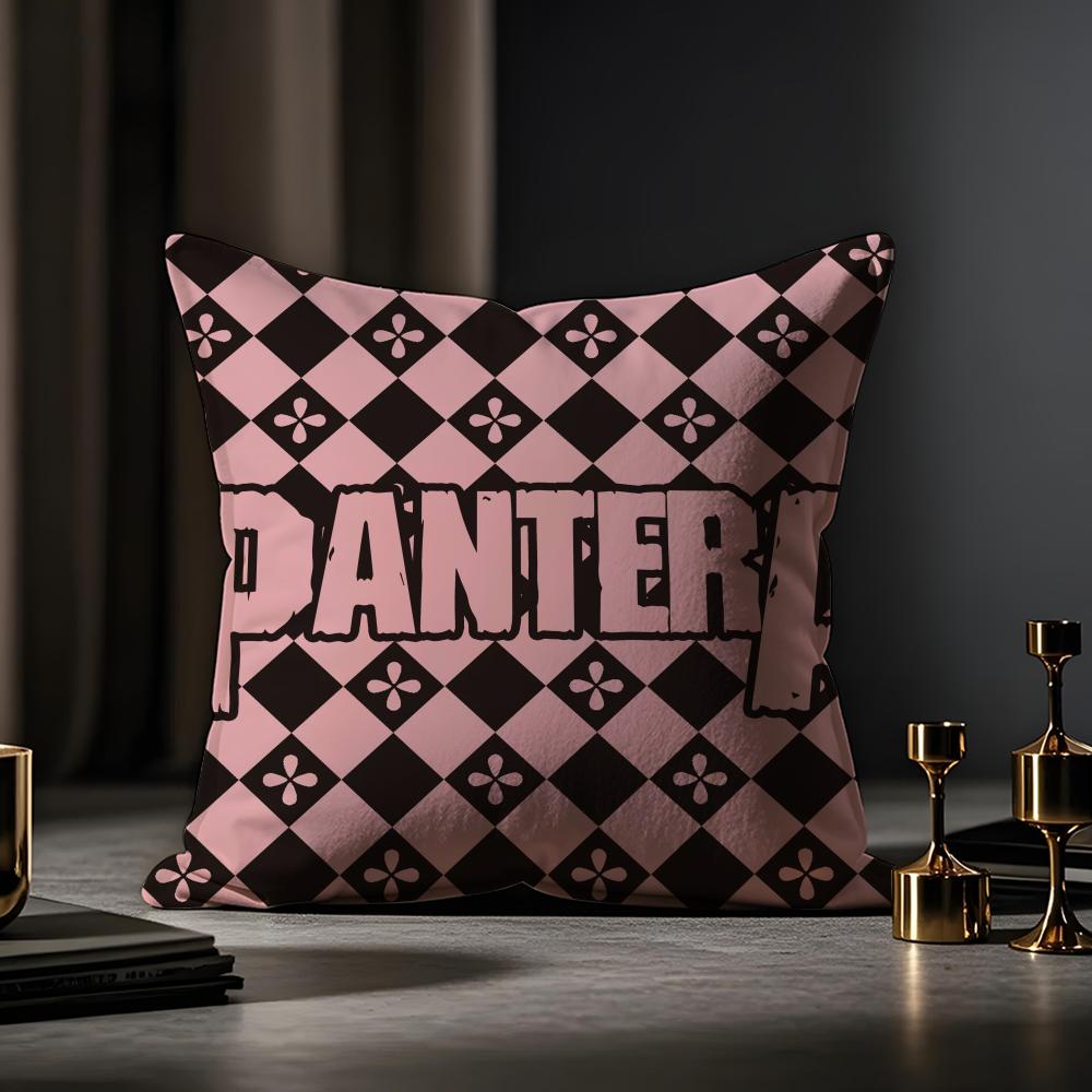 Pantera Cushion Cover Anti-dustmite Pillowcase Invisible Zipper Silky Short Plush Sofa Cushion Cover