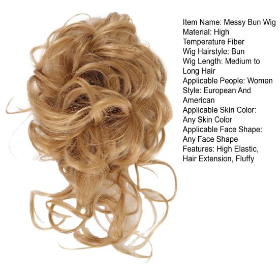 Messy Bun Wig Hair Tie Elastic Fluffy Natural Silky High Temperature Fiber Hair Extension Women Girls Tousled Updo Faux Hairs Hairpiece