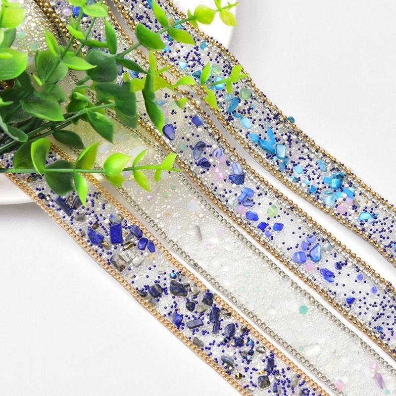 652F 1.1Yard Rhinestones Ribbon for Crafting Embellishment Sparkling Rhinestones Ribbon for Birthday Wedding Cake Decoration