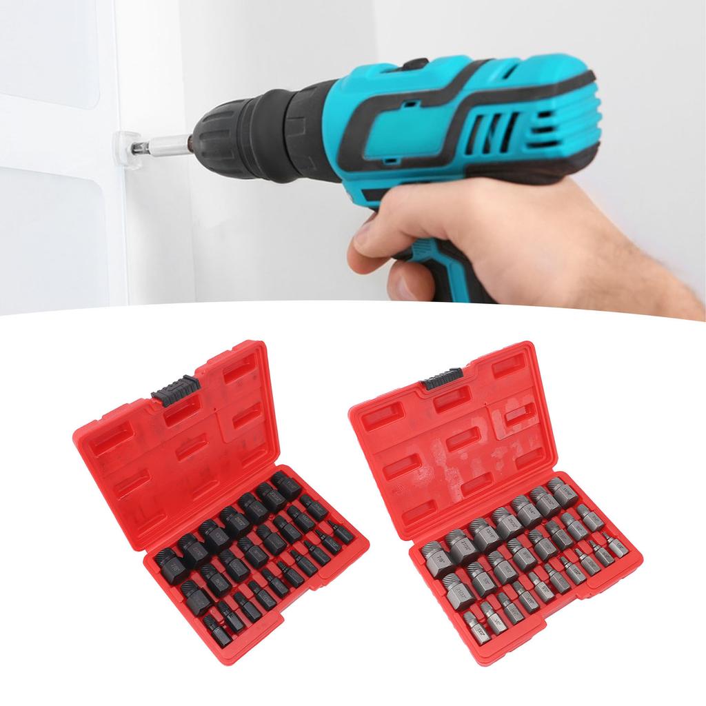 25 Pieces Screw Extractors Hex Shank  Screw Remover Tool for Damaged Broken Stripped Screws