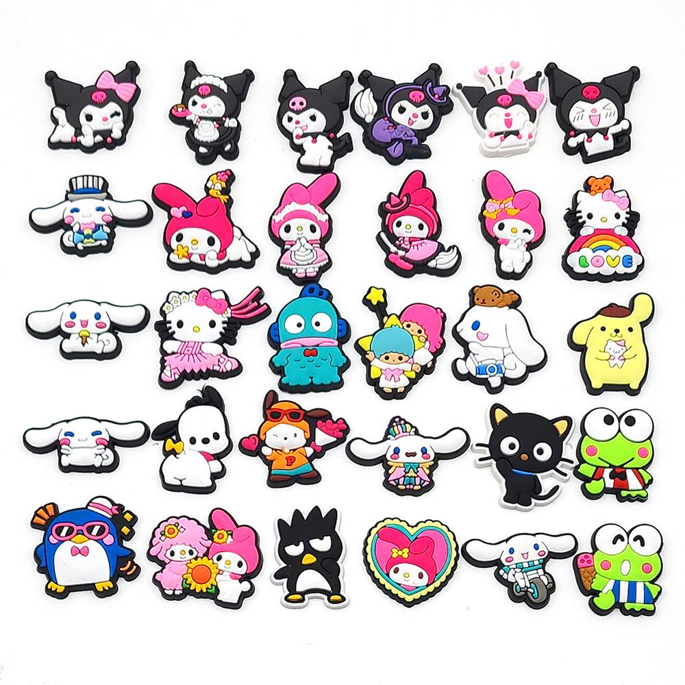Sanrio PVC Soft Rubber Shoe Charms - Anime Cartoon Accessories for Crocs