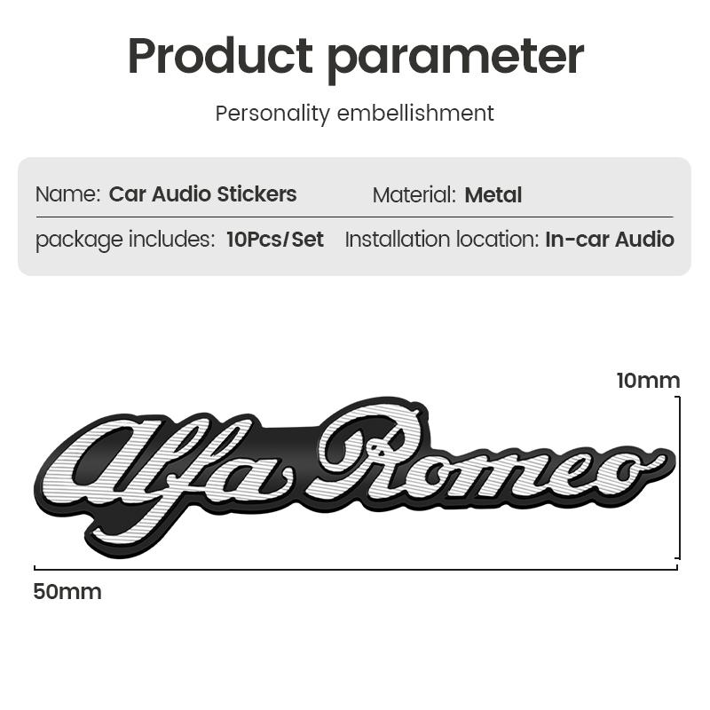 2026 Caldo Alfa Romeo 3D Metallo Adesivi Audio per Auto Emblema Badge Auto Accessori Decorazione per Alfa Romeo Giulia Stelvio MiTo Giul