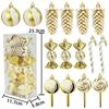 6cm 15-Piece Christmas Ornament Set: Balls, Pine Cones, Lollipops, Candies for Tree Decor and Gifts