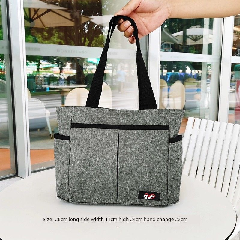 

Work Oxford Cloth Fashion Waterproof Handbag Grey(Rough-small size)