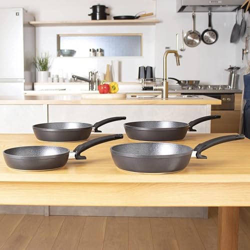 Fissler Adamant Comfort Frying Pan, 24cm, Gas/IH Compatible, Made In Germany [Official Japanese Product], 159-105-24-100-A, Black