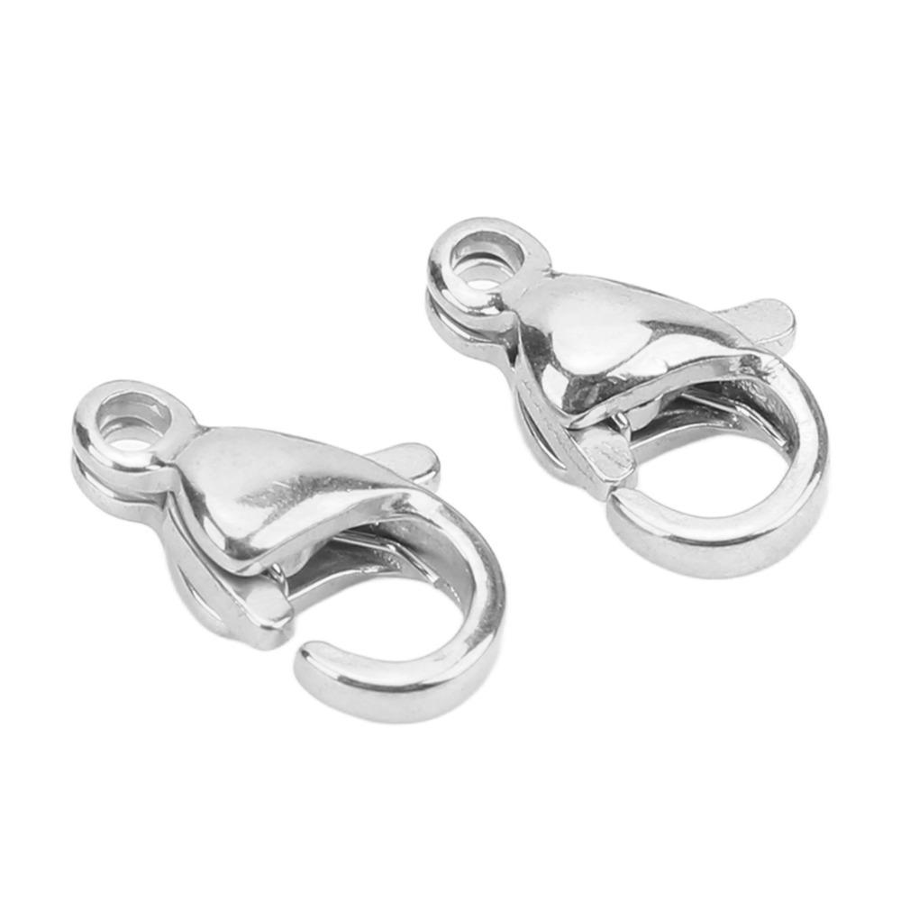 25pcs Silver Lobster Claw Clasps Stainless Steel Jewelry Making Clasps Jewellery Making