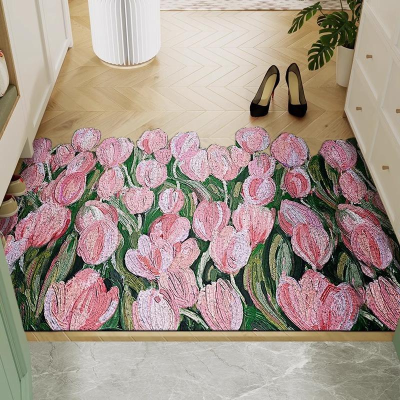 Entrance Dust-proof Silk Circle Floor Mat Entrance Door PVC Door Mat Anti-slip Home Carpet Mat