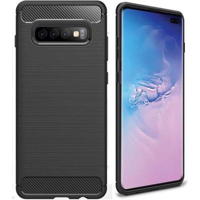 SDTEK Hülle für Samsung Galaxy S10+ Plus [Carbon TPU] Case Cover