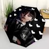 Wednesday Addams Themed Automatic Opening and Closing Umbrella, Compact Travel Umbrella, Lightweight and Portable, Suitable for Beach Commut