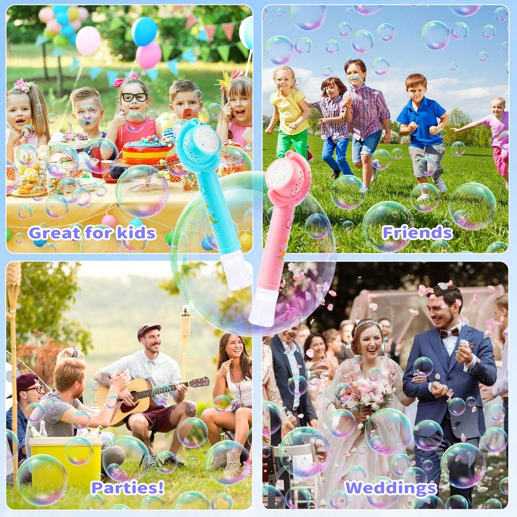 Moon Bubble Blaster Guns For Kids, Electric Bubble Machine With LED Lights, Safe Outdoor Toys For 3-12 Years Boys Girls Birthday Wedding Party Favors