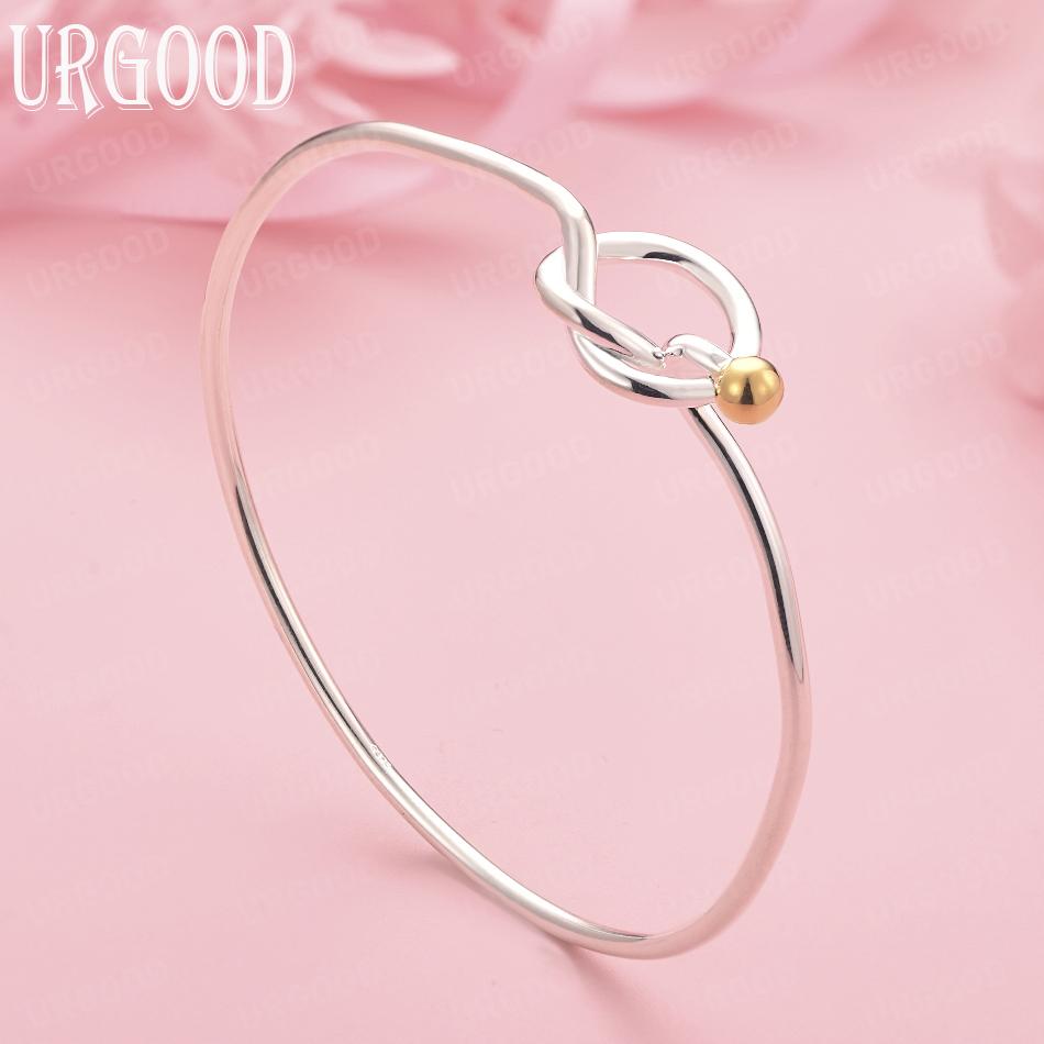 925 Sterling Silver Circle Bangle Fashion Jewelry
