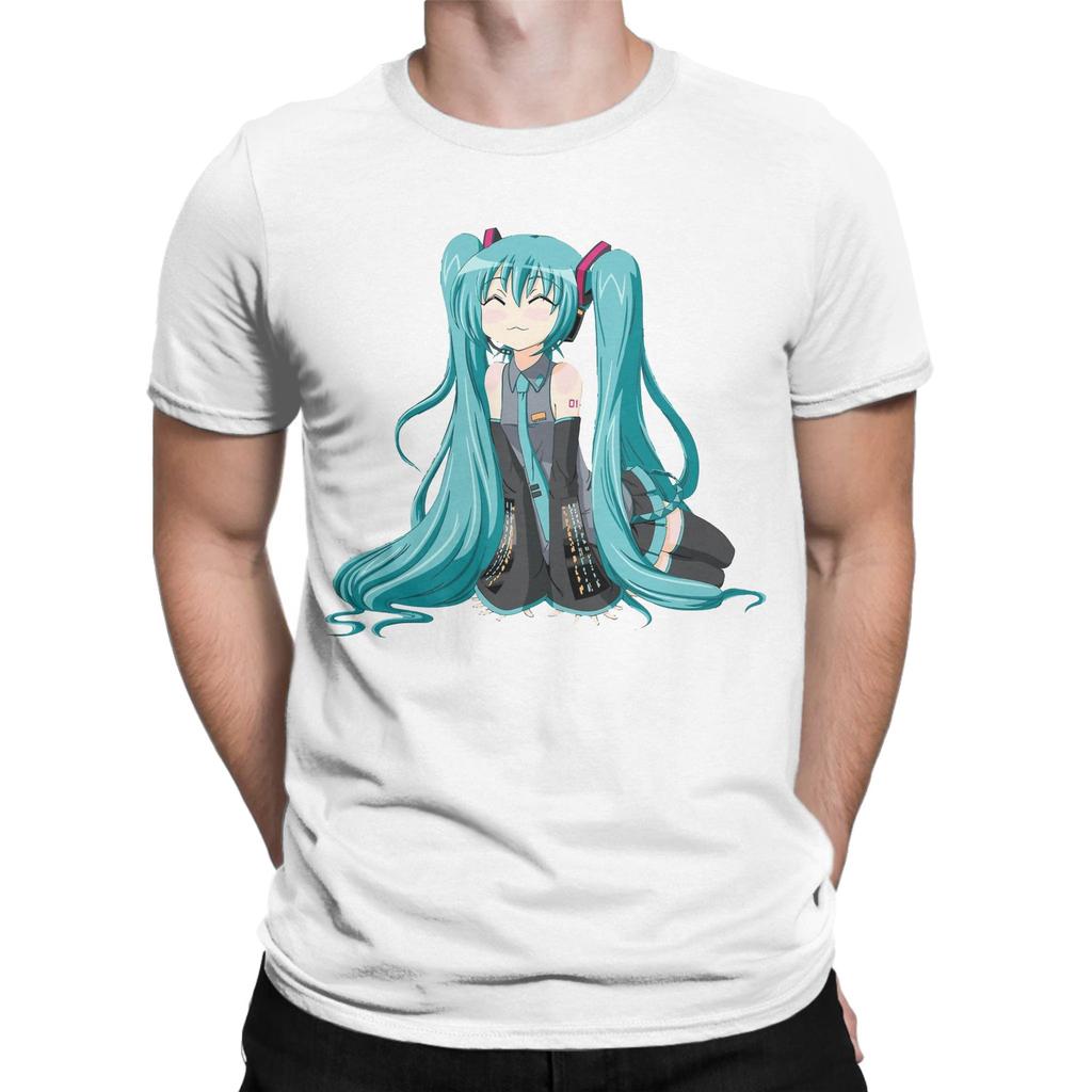Hatsunes Mikus Manga TShirt Men Women Anime Awesome Pure Cotton Tee Shirt Round Neck Short Sleeve T Shirt Plus Size Tops
