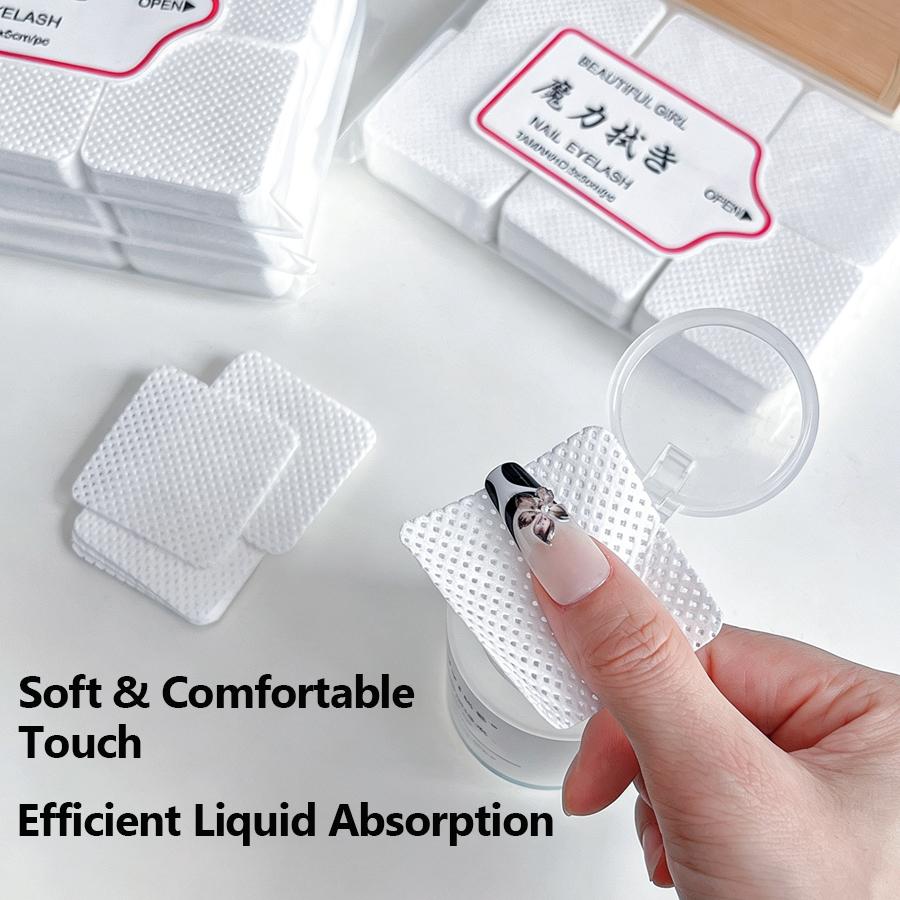 100/300Pcs Eyelash Glue Remover Cotton Wipes, Lint-Free Cleaning Cotton Pads, Makeup tools
