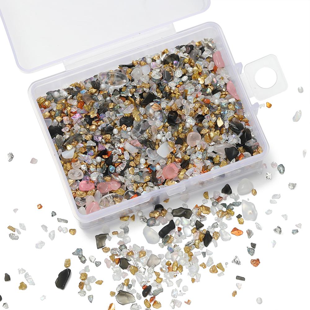 50g/Box Mixed Glass Crystal Crushed Stone Epoxy Resin Fillers Material for DIY Resin Jewelry Making Accessories Nail Art Crafts