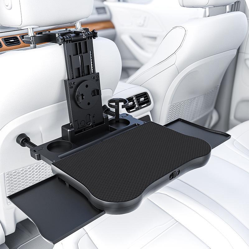 Car Travel Multifunctional Seat Back Table: Adjustable Cup Holder & Laptop Stand for Adults & Kids
