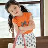 Girls' Summer Sports Sleeveless Top & Wide-Leg Pants Two-Piece Set