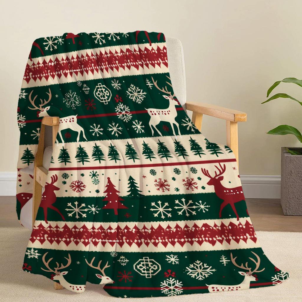 Joyful Companion, Cozy Christmas-Themed Flannel Throw Blanket - Soft, Lightweight & Warm for All Seasons - Perfect for Bed, Sofa
