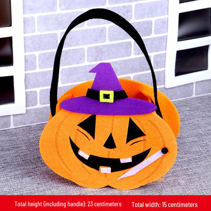 Halloween Pumpkin Trick-or-Treat Children's Handbag - Handmade Small Gift Material Pack
