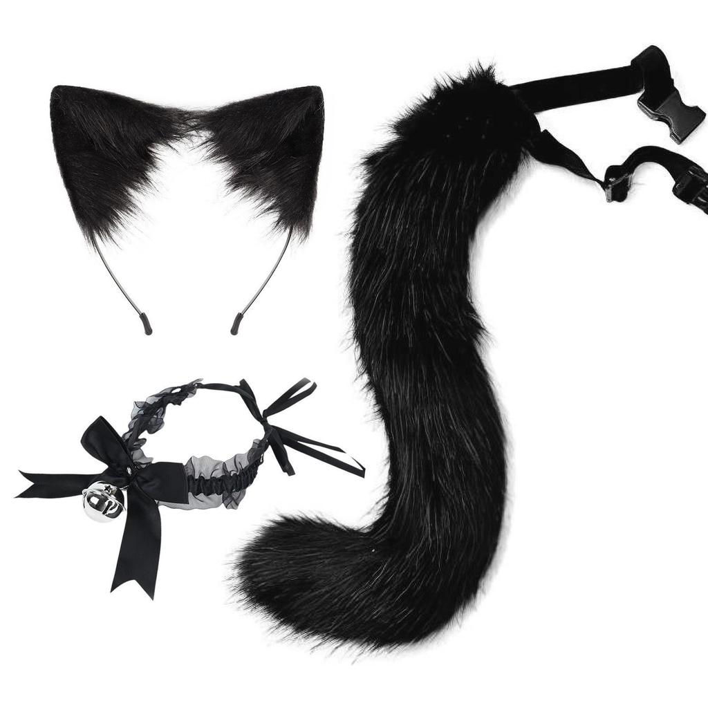 Cat Ear Bell Headband & Hairpin Set - Festive Headdress