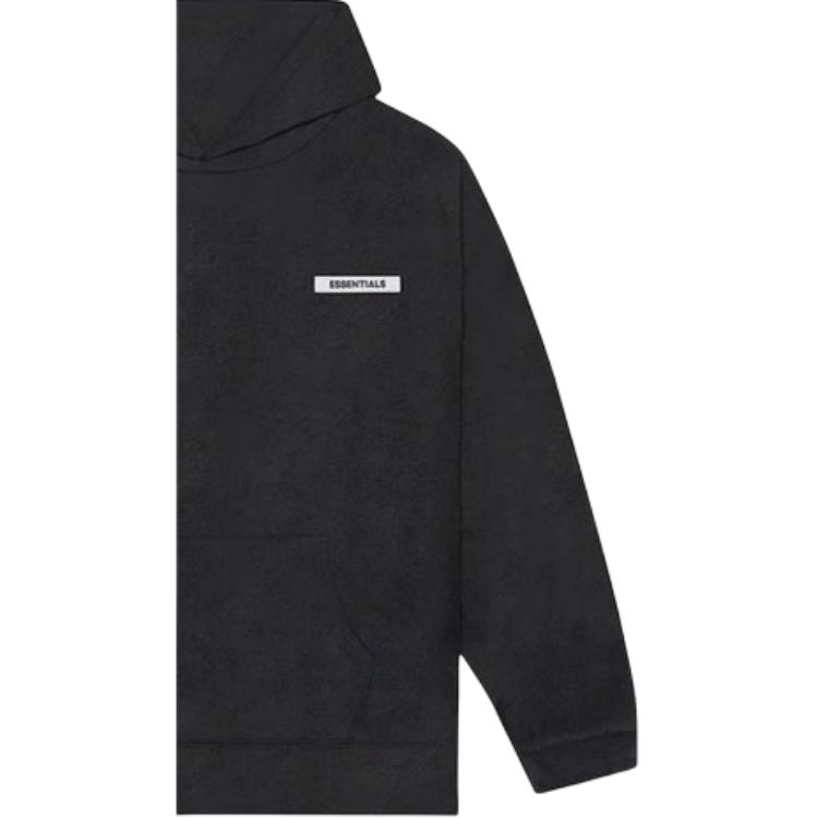 Fear of God Essentials Polar Fleece Hoodie Unisex Tops Dark-Slate Black FOG-FW20-338