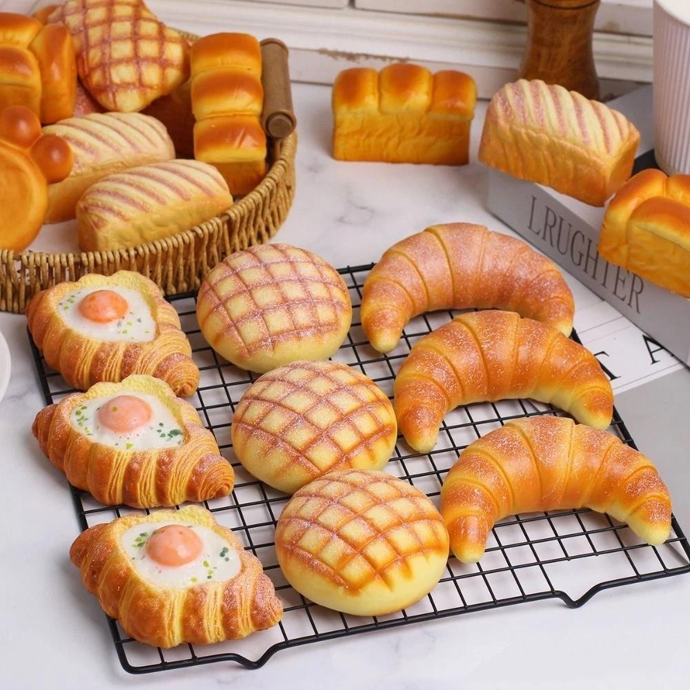 Fake Food Model Breakfast Squeeze Sensory Toys Bread Slow Rebound Toy  Office Workers