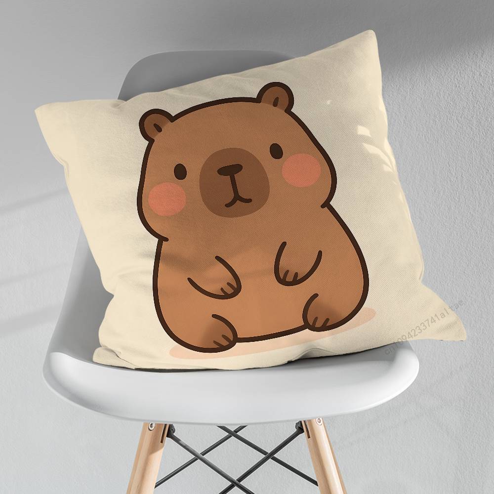 Cute Lindos Capibaras Various Sizes Square Pillow Case For Car Home Bedchamber Decor Birthday Gift