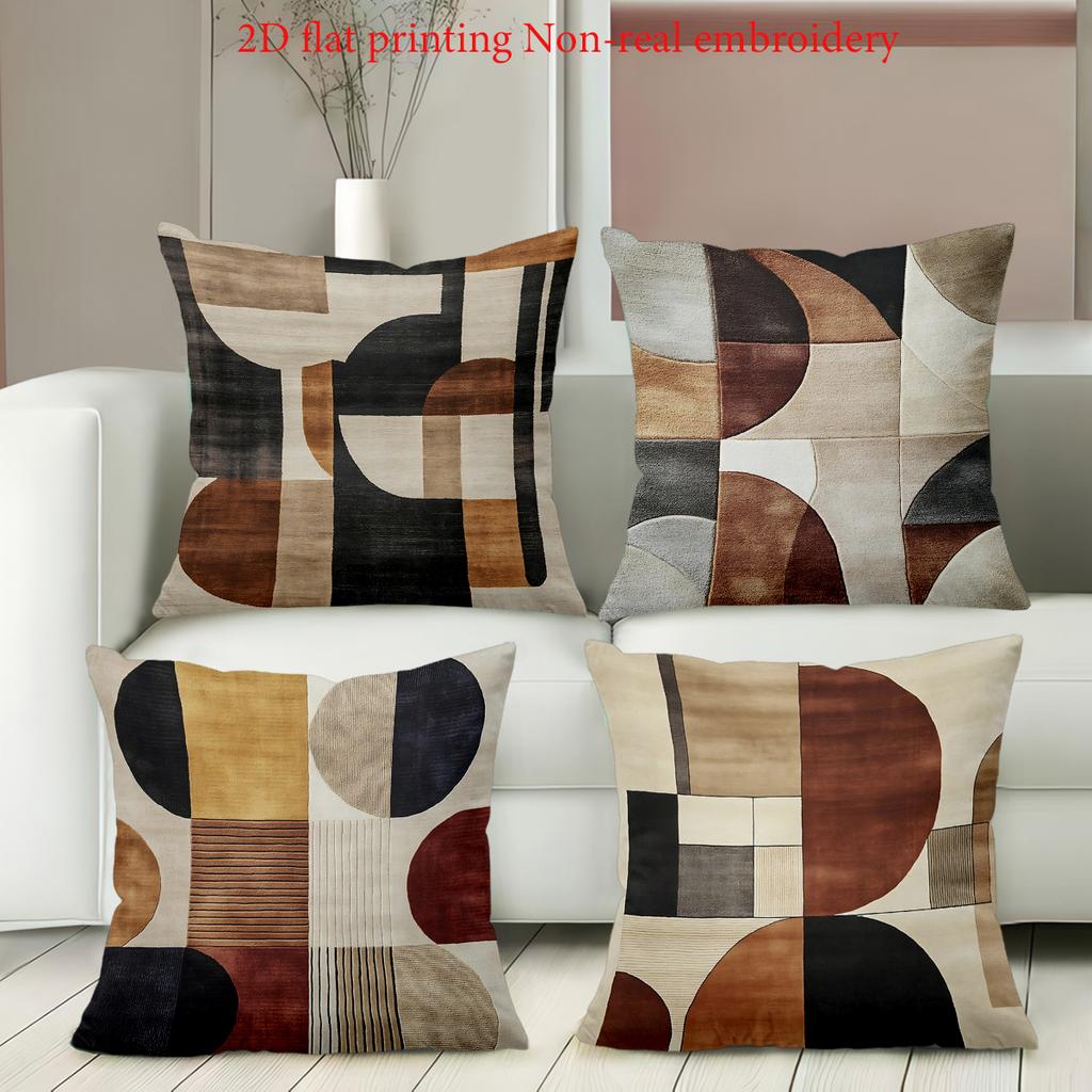 Moderne Geometrisches Muster 2D Gedruckte Sofakissen Polyester Kissenbezug, Sofa Dekokissenbezug, Nachttisch Wurfkissen